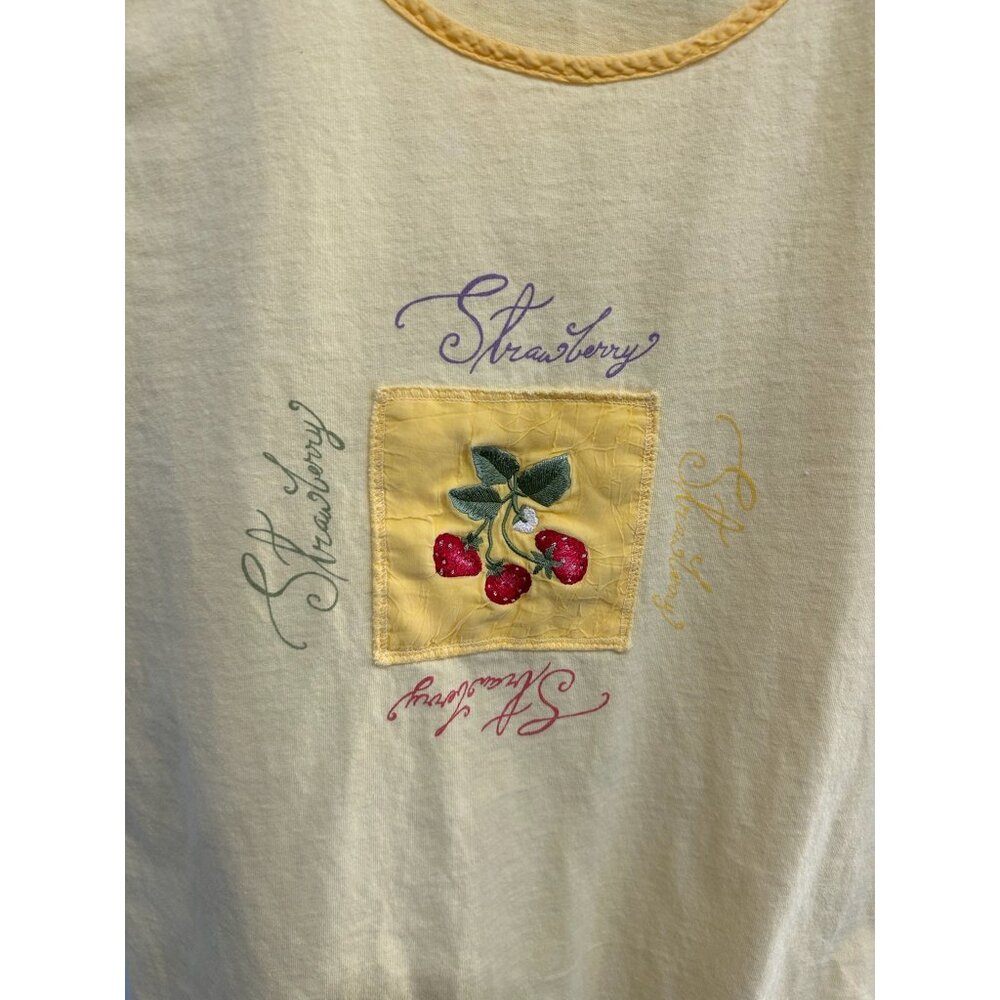 Johnny Was Strawberry Embroidery Floral Hem Sleeveless Tank Dress Medium Comfort - Picture 4 of 10